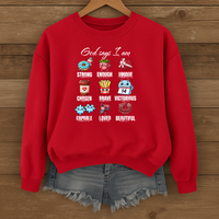 Load image into Gallery viewer, God Says I Am, Food Faith Quote, Bible Verse Shirt, Christian Sweatshirt