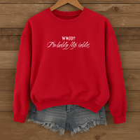 Load image into Gallery viewer, WWJD Probably Flip Tables, Funny Christian Sweatshirt, Faith Humor Shirt, Sarcastic Christian Shirt