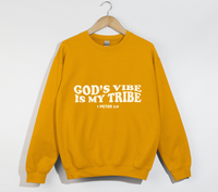 Load image into Gallery viewer, God&#39;s Vibe Is My Tribe - Christian Sweatshirt
