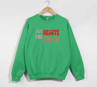 Load image into Gallery viewer, Two Hearts One Faith - Sweatshirt
