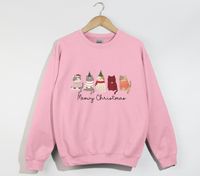 Load image into Gallery viewer, Meowy Christmas Cat Lover Sweatshirt
