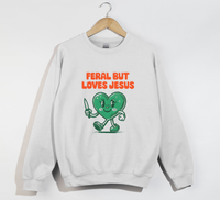 Load image into Gallery viewer, Feral But Loves Jesus - Christian Sweatshirt
