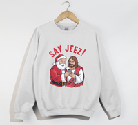 Load image into Gallery viewer, Say Jeez! - Funny Christmas Sweatshirt