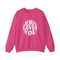 Load image into Gallery viewer, Jesus Loves You, Christian Sweatshirt, Minimalist Christian Gift, Jesus Lover Shirt