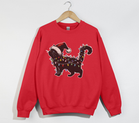 Load image into Gallery viewer, Purrfectly Cute Cat Print Christmas Lights - Sweatshirt
