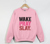 Load image into Gallery viewer, Wake Pray Slay - Christian Sweatshirt
