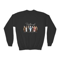 Load image into Gallery viewer, Pray Like a Girl with names - Youth Crewneck Sweatshirt