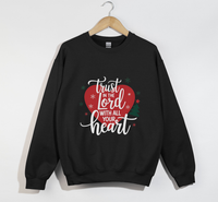 Load image into Gallery viewer, Trust In The Lord With All Your Heart - Christmas Sweatshirt
