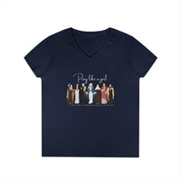 Load image into Gallery viewer, Pray Like a Girl with names - Women's V-Neck Tee