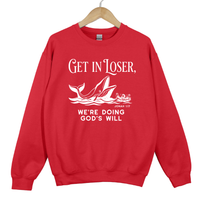 Load image into Gallery viewer, Get In Loser We're Doing God's Will, Jonah and the Whale, Christian Humor, Faith Shirt, Funny Bible Verse Gift
