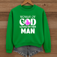 Load image into Gallery viewer, Woman of God Sweatshirt, For Wife, Christian Sweatshirt, Women's Faith, Mother's Day, Valentines Gift