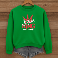 Load image into Gallery viewer, Jesus Is King, Jesus Crown Shirt, Christian Graffiti Sweatshirt, Christian Gift Ideas