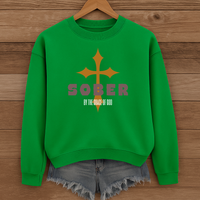 Load image into Gallery viewer, Sober By The Grace Of God, Jesus Cross Sweatshirt, Sobriety Christian Shirt, Sobery Anniversary Gift