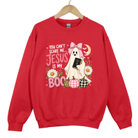 Load image into Gallery viewer, You Can't Scare Me Jesus Is My Boo - Funny Halloween Top, Autumn Women's Sweatshirt
