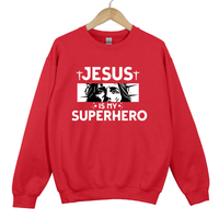 Load image into Gallery viewer, Jesus Is My Superhero, Faith Easter Sweatshirt, Cross Shirt, Resurrection Christian Faith