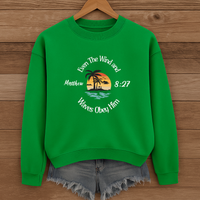 Load image into Gallery viewer, Even the Wind and Waves Obey Him, Matthew 8:27, Christian Sweatshirt, Jesus Faith Beach Unisex Shirt