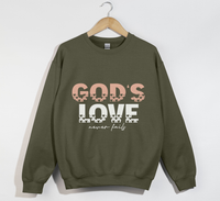 Load image into Gallery viewer, God&#39;s Love Never Fails - Christian Sweatshirt
