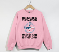 Load image into Gallery viewer, Blessed Is The Nation Whose God Is The Lord - Christian Sweatshirt
