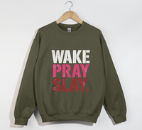 Load image into Gallery viewer, Wake Pray Slay - Christian Sweatshirt
