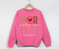 Load image into Gallery viewer, She Is Worthy - Christian Sweatshirt