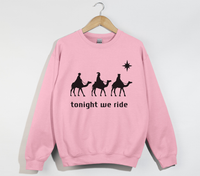 Load image into Gallery viewer, Tonight We Ride - 3 Wise Men - Funny Christian Sweatshirt
