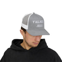Load image into Gallery viewer, Snapback Trucker Cap - Y&#39;all Need Jesus
