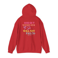 Load image into Gallery viewer, God Is Within Her Hoodie, Comfort Colors Shirt, Christian Bible Verse Sweatshirt, Coquette Jesus, Faith Based Christian Sweatshirt