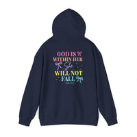 Load image into Gallery viewer, God Is Within Her Hoodie, Comfort Colors Shirt, Christian Bible Verse Sweatshirt, Coquette Jesus, Faith Based Christian Sweatshirt