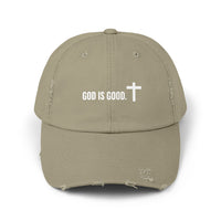 Load image into Gallery viewer, Cap - God is Good Quote - Unisex Distressed Cap
