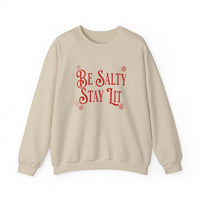 Load image into Gallery viewer, Be Salty Stay Lit, Christmas Sweatshirt, Funny Christian Holiday Sweatshirt, Light of the World, Bible Verse Shirt