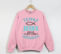 Load image into Gallery viewer, Team Jesus, Lifetime Member - Christian Sweatshirt