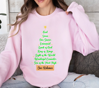 Load image into Gallery viewer, Jesus Names Our Redeemer - Christmas Sweatshirt
