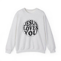 Load image into Gallery viewer, Jesus Loves You, Christian Sweatshirt, Minimalist Christian Gift, Jesus Lover Shirt