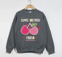 Load image into Gallery viewer, Love Never Fails - 1 Corinthians 13:8 Christian Sweatshirt
