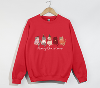 Load image into Gallery viewer, Meowy Christmas Cat Lover Sweatshirt
