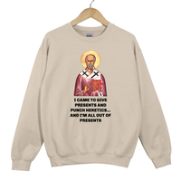 Load image into Gallery viewer, Saint Nicholas Funny Meme Print - Unisex Dark Sweatshirt
