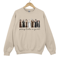 Load image into Gallery viewer, Pray Like a Girl - Catholic Women of Faith Sweatshirt
