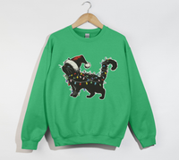 Load image into Gallery viewer, Purrfectly Cute Cat Print Christmas Lights - Sweatshirt

