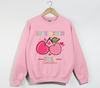 Load image into Gallery viewer, Love Never Fails - 1 Corinthians 13:8 Christian Sweatshirt
