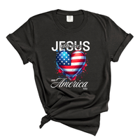 Load image into Gallery viewer, Jesus Loves America Too Patriotic Shirt - Comfort Colors Tee