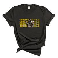 Load image into Gallery viewer, Catholic Since 33 AD Shirt - Raccoon Christian Coffee Lover Tee