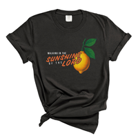 Load image into Gallery viewer, Walking in the Sunshine of the Lord - Lemon Graphic Tee
