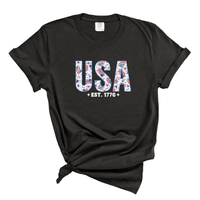Load image into Gallery viewer, USA Est 1766 Floral Shirt - Comfort Colors Women's Tee