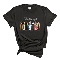 Load image into Gallery viewer, Pray Like a Girl Christian Catholic Saints Comfort Colors Tee