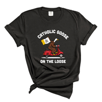 Load image into Gallery viewer, Catholic Goose On The Loose - Comfort Colors Tee