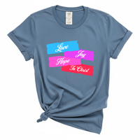 Load image into Gallery viewer, Love Joy Hope In Christ Shirt - Comfort Colors Tee