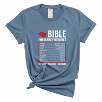 Load image into Gallery viewer, Bible Emergency Hotlines - Comfort Colors Tee