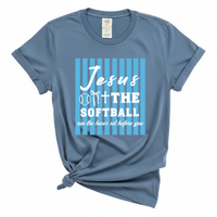 Load image into Gallery viewer, Jesus Softball Shirt - Comfort Colors Tee