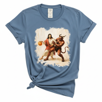 Load image into Gallery viewer, Jesus Defeats Evil - Christian Sport Comfort Colors Tee