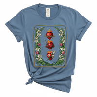 Load image into Gallery viewer, Jesus Mary Joseph Three Hearts - Catholic Comfort Colors Tee